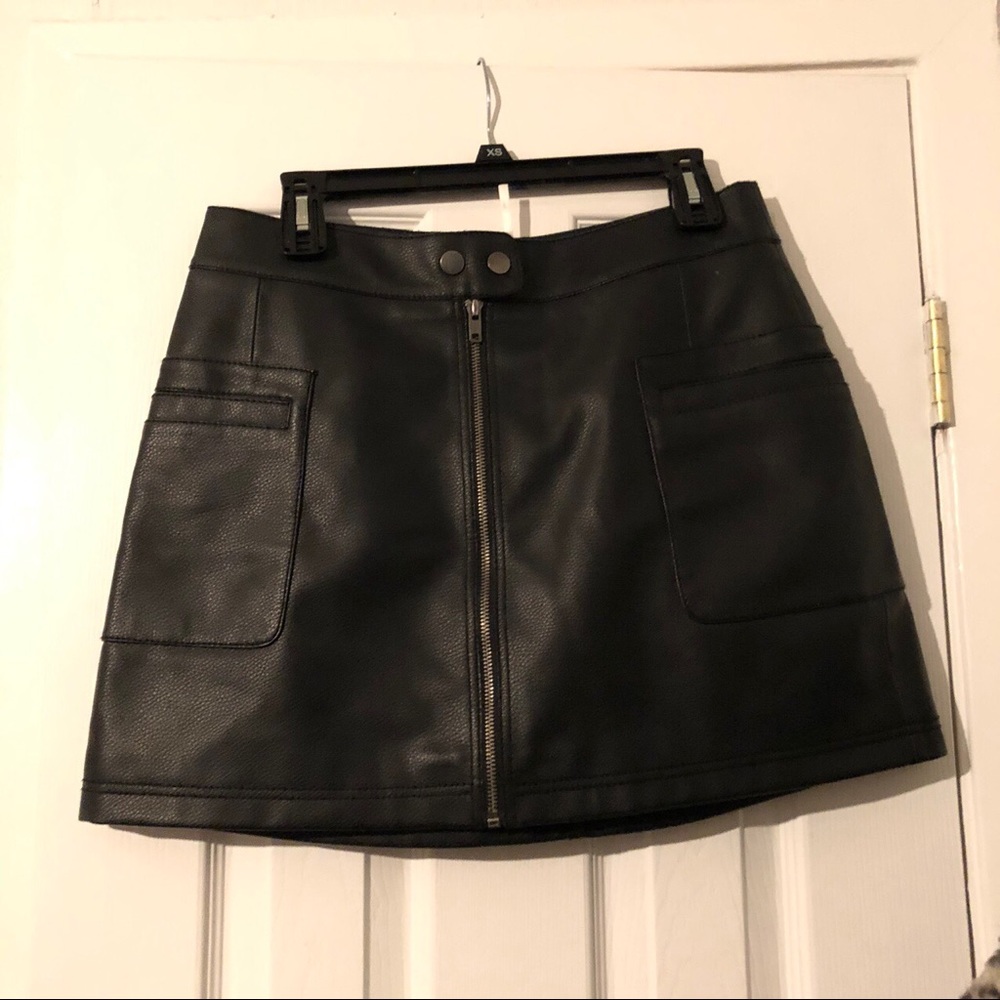 Black leather skirt